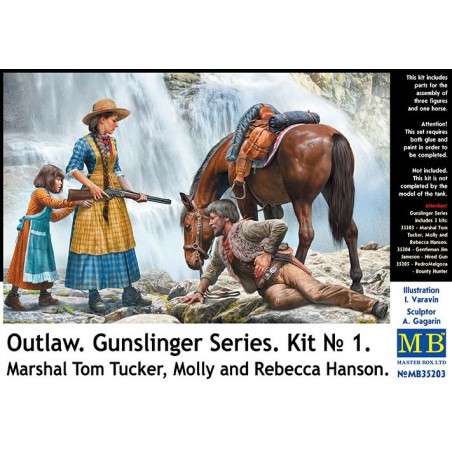 Outlaw Gunslinger Series Marshal Tom Tucker, Molly & Rebecca Hanson  -  Master Box (1/35)