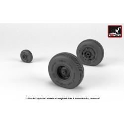 AH-64 Apache Wheels w/ weighted Tires & Smooth Hubs   -  Armory Models (1/35)