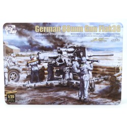 German 88mm Gun Flak36 w/6 Anti-Aircraft Artillery Crew Members  -  Border (1/35)