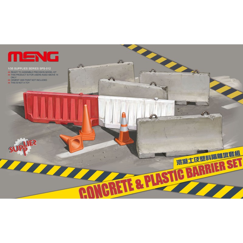 Concrete & Plastic Barrier Set  -  Meng (1/35)