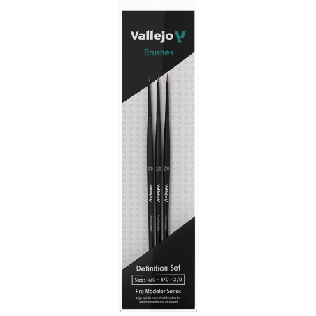 Vallejo Pro Modeler Brush Definition Set  -  No. 4/0 + 3/0 + 2/0