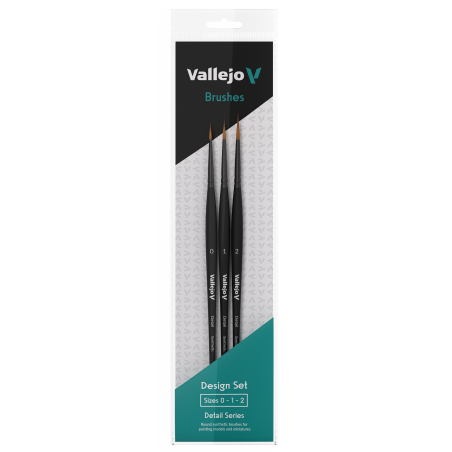 Vallejo Detail Brush Design Set  -  No. 0 + 1 + 2
