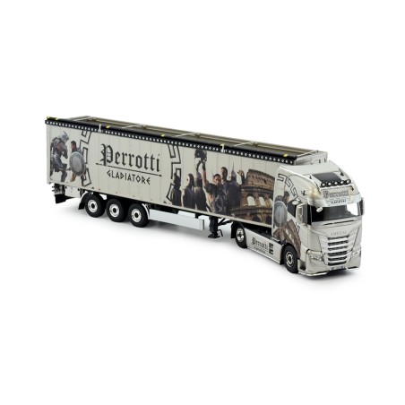 Iveco S-way w/ Cargofloor semi-trailer "Perrotti - Gladiatore"  -  Tekno (1/50)