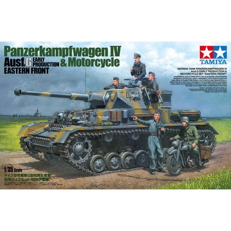 Pz.Kpfw.IV Ausf.G Early Production Eastern Front + Motorcycle  -  Tamiya (1/35)