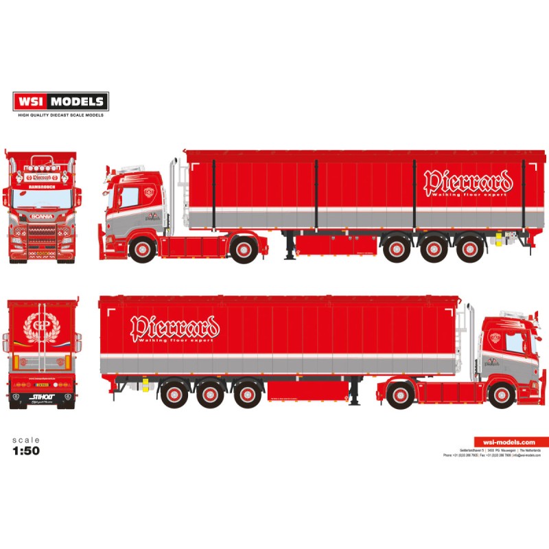 Scania R 4x2 + Volume Trailer 3 Axle [Pierrard Trans Lux]  -  WSI (1/50)