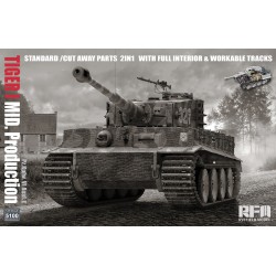 Pz.Kpfw. VI Ausf. E Tiger I Mid. Production Standard/Cut Away Parts 2in1 with full interior & workable tracks  -  RFM (1/35)