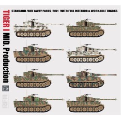 Pz.Kpfw. VI Ausf. E Tiger I Mid. Production Standard/Cut Away Parts 2in1 with full interior & workable tracks  -  RFM (1/35)