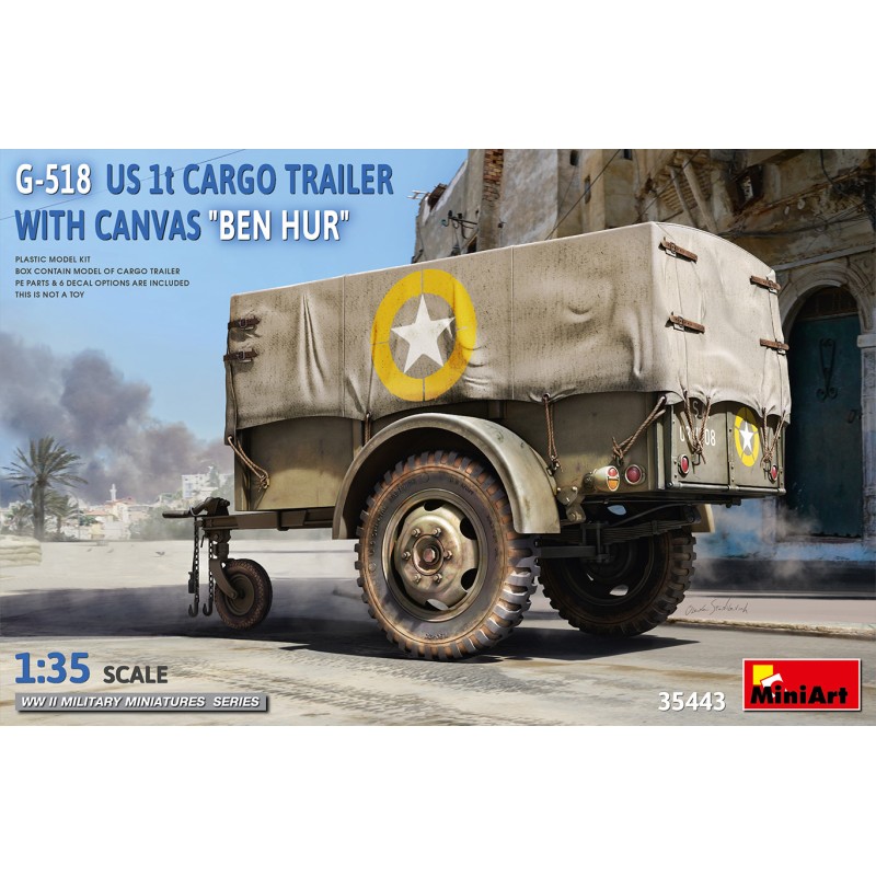 G-518 US 1t Cargo Trailer w/ Canvas "Ben Hur"  -  MiniArt (1/35)