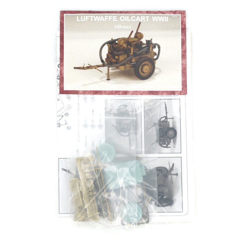 Verlinden 1/32 Olwagen German Luftwaffe Oil Service Cart – WWII Resin Model Kit 2639
