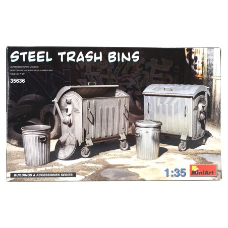 Steel Trash Bins  -  MiniArt (1/35)