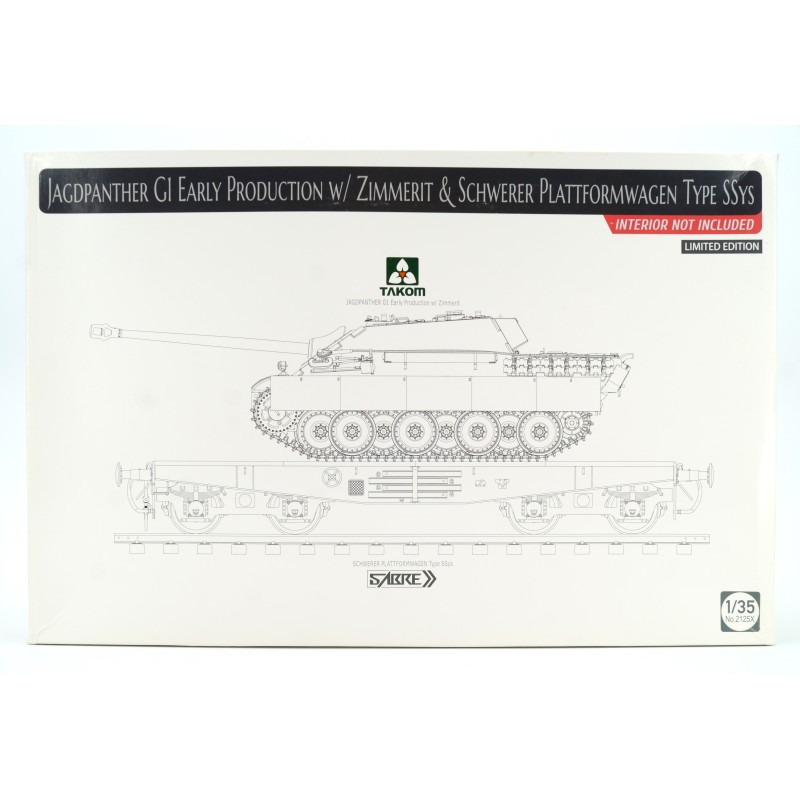Jagdpanther G1 Early Production w/Zimmerit & Schwerer Plattformwagen Type Ssys (Ltd Ed)  -  Takom/Sabre (1/35)