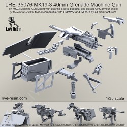 MK19-3 40mm Grenade Machine Gun on MK93 Machine Gun Mount (Set 2)  -  Live Resin (1/35)