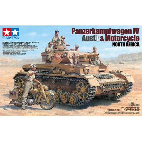 Pz.Kpfw.IV Ausf.F & Motorcycle North Africa  -  Tamiya (1/35)