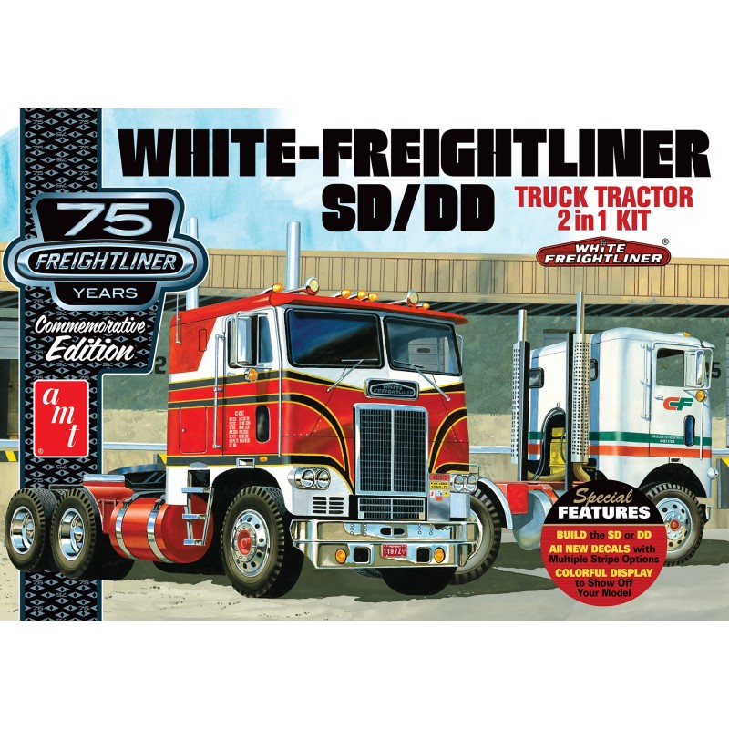 White-Freightliner SD/DD Truck Tractor (2 in 1 kit)  -  AMT (1/25)