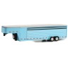 [Hitch & Tow Trailers] 26-Foot Continuous Gooseneck Livestock Trailer (Light Blue) - Greenlight (1/64)