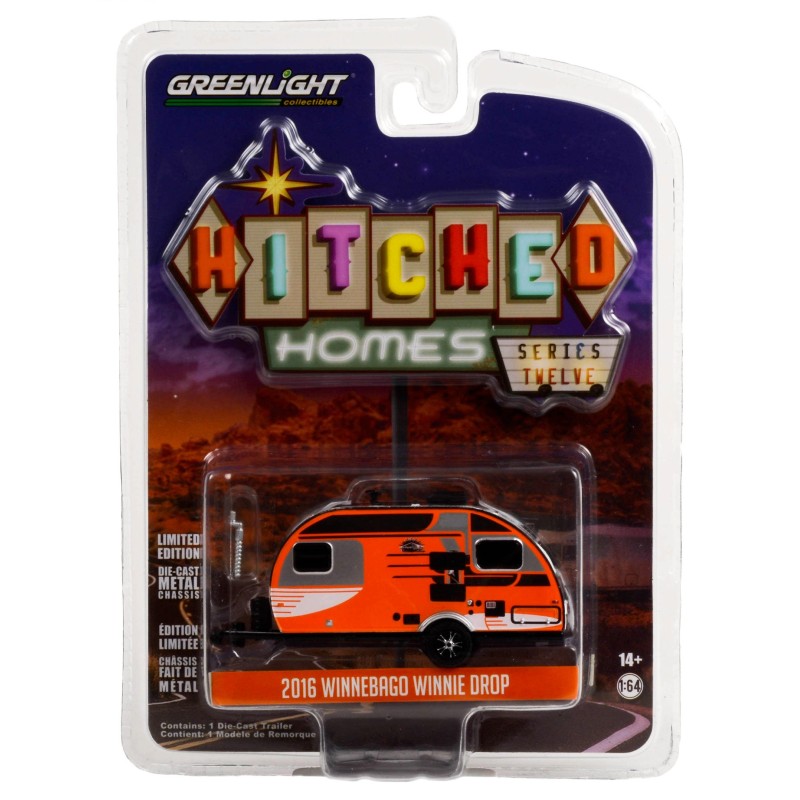 [Hitched Home Series 12] 2016 Winnebago Winne Drop (Orange) - Greenlight (1/64)