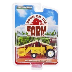 [Down on the Farm Series 6] 1972 Tractor Yellow and White with Front Loader - Greenlight (1/64)