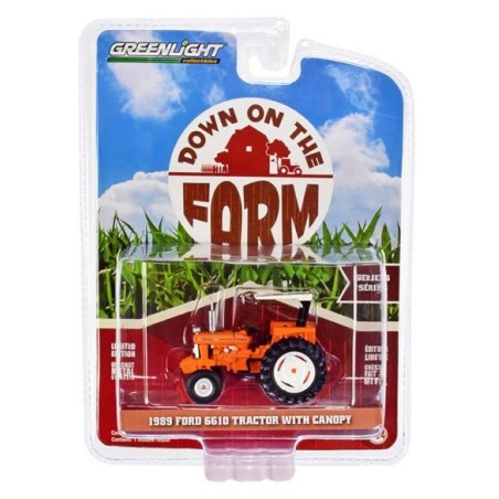 [Down on the Farm Series 6] 1989 Ford 6610 with Canopy (Orange) - Greenlight (1/64)