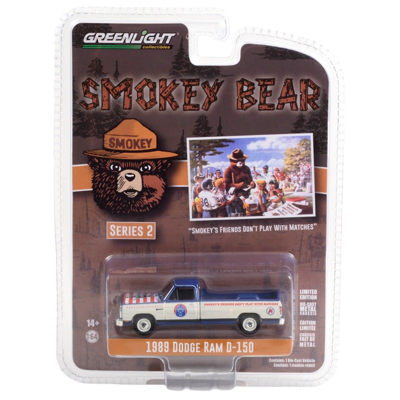 [Smokey Bear Series 2] 1989 Dodge Ram D-150 - Greenlight (1/64)