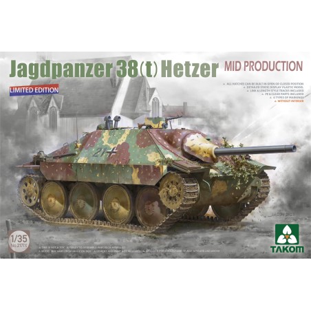 Jagdpanzer 38(t) Hetzer Mid Production Limited Edition (Without Interior)  -  Takom (1/35)