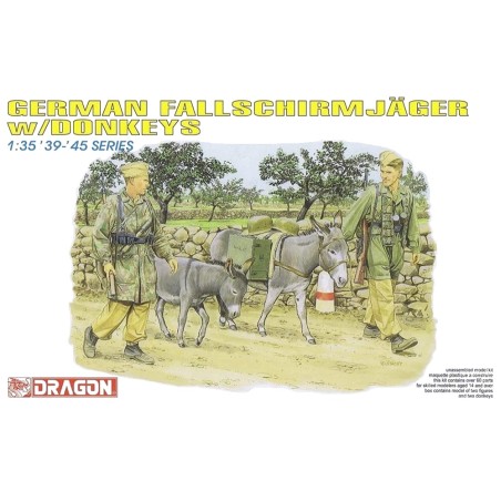 German Fallschirmjager w/Donkeys  -  Dragon (1/35)