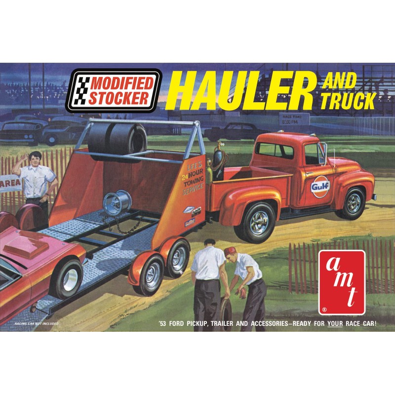 1953 Ford Pickup "Modified Stocker Hauler and Truck" Gulf  -  AMT (1/25)