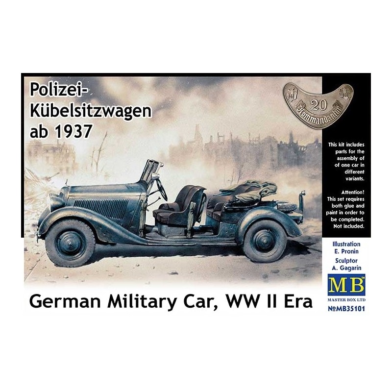 Mercedes-Benz 170 Polizei-Kübelsitzwagen ab 1937 German Military Car  -  Master Box (1/35)