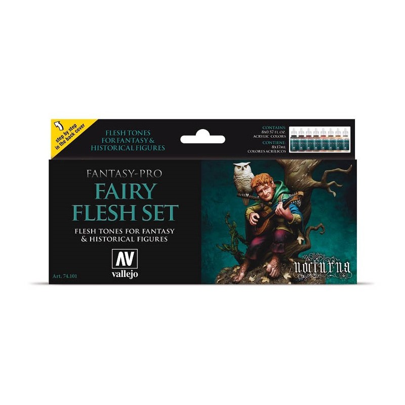 Vallejo Fantasy-Pro Acrylic Colors Set (8 x 17ml) - Fairy Flesh