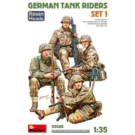 German Tank Riders Set 1 (Resin Heads)  -  MiniArt (1/35)