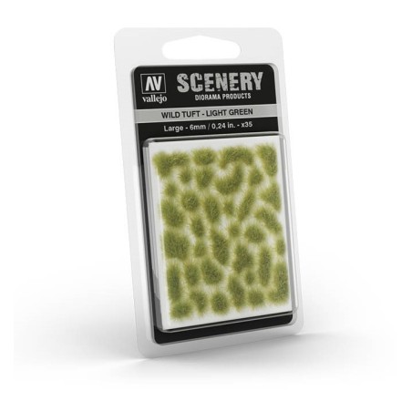 Scenery Diorama Products Vallejo - Wild Tuft / Light Green / Large 6mm (35pcs)