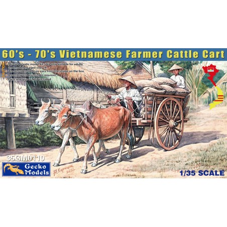 60's-70's Vietnamese Farmer Cattle Cart  -  Gecko Models (1/35)