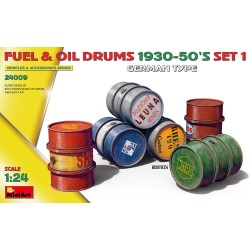 Fuel & Oil Drums 1930-50's Set 1 German Type  -  MiniArt (1/24)