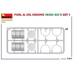 Fuel & Oil Drums 1930-50's Set 1 German Type  -  MiniArt (1/24)