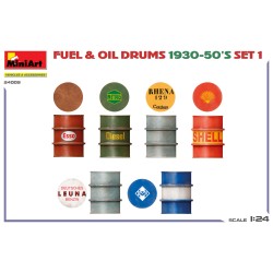 Fuel & Oil Drums 1930-50's Set 1 German Type  -  MiniArt (1/24)