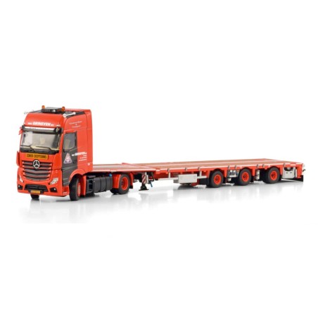 Mercedes-Benz Actros MP5 Giga Space 4x2 + Flat Tailer 3 Axle [Van Grinsven]  -  WSI (1/50)