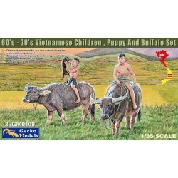 60's-70's Vietnamese Children, Puppy and Buffalo  -  Gecko Models (1/35)