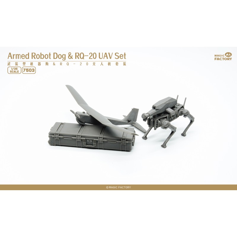 Armed Robot Dog & RQ-20 UAV Set 3D Printed  -  Magic Factory (1/35)