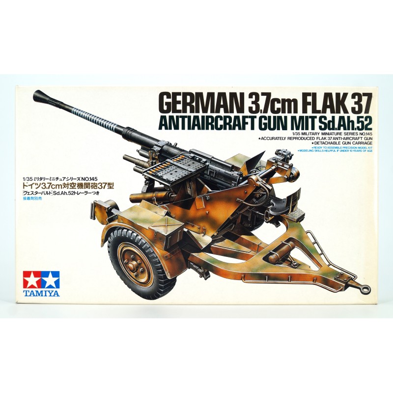 German 3.7cm Flak 37 Anti-Aircraft Gun mit Sd.Ah.52  -  Tamiya (1/35)