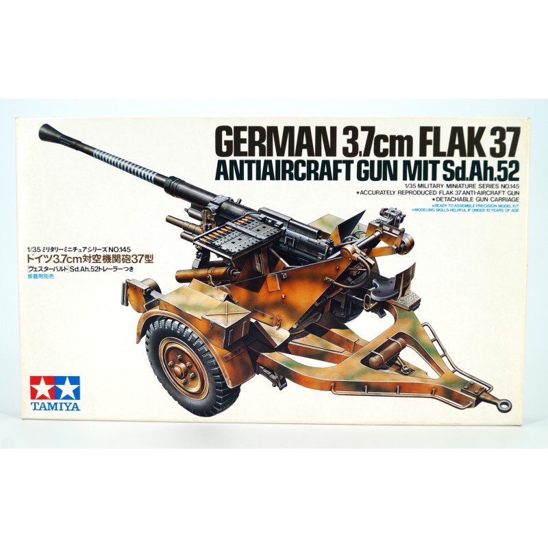 German 3.7cm Flak 37 Anti-Aircraft Gun mit Sd.Ah.52  -  Tamiya (1/35)