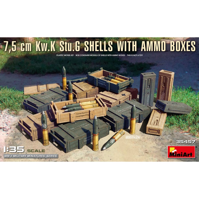 7,5 cm Kw.K Stu.G Shells With Ammo Boxes  -  MiniArt (1/35)