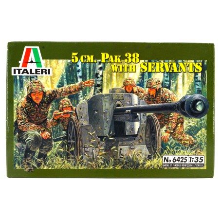 5cm. Pak 38 with Servants  -  Italeri (1/35)