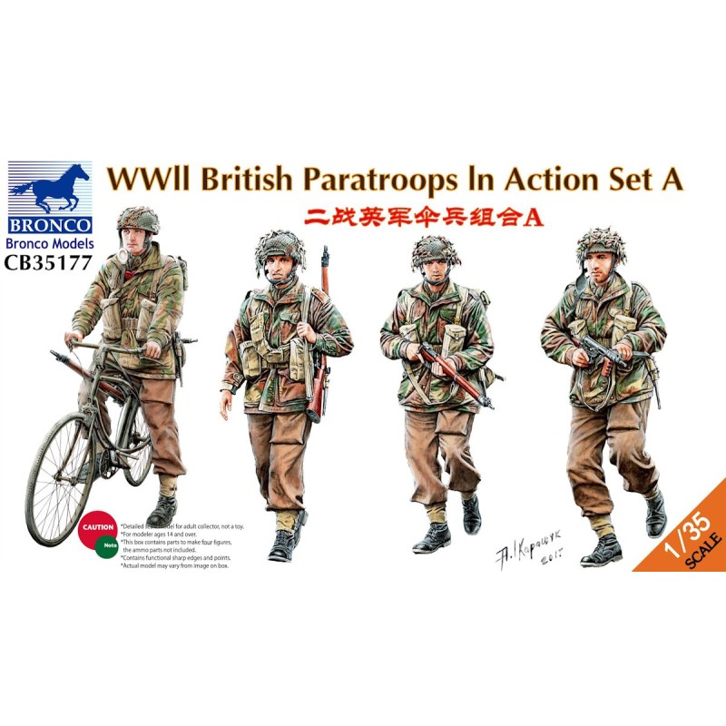 WWII British Paratroops in Action Set A  -  Bronco (1/35)