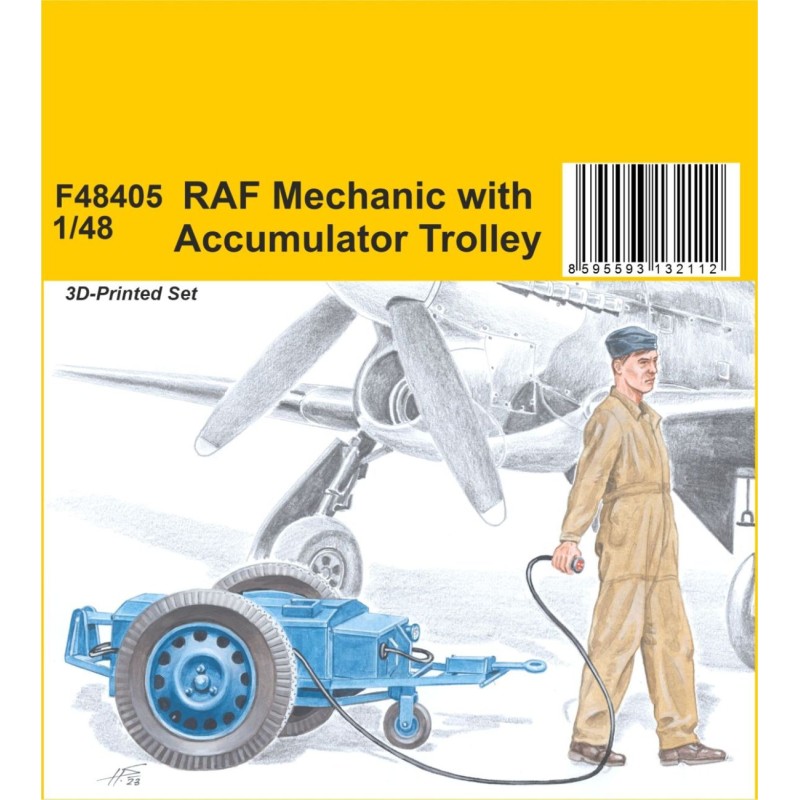 RAF Mechanic with Accumulator Trolley  -  CMK (1/48)