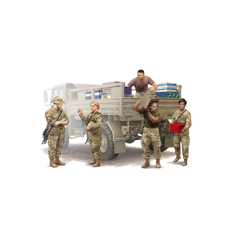 Modern U.S. soldiers Logistics Supply Team  -  Trumpeter (1/35)