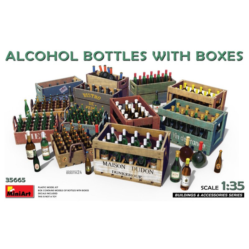 Alcohol Bottles with Boxes  -  MiniArt (1/35)