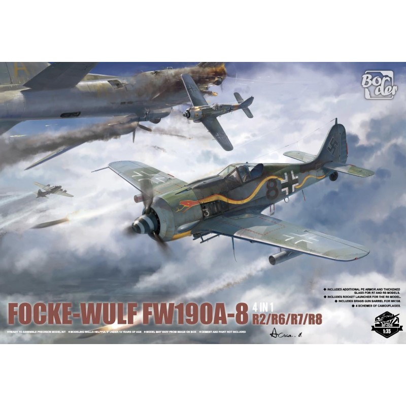 Focke-Wulf FW-190A-8 [4 in 1] (R2-R6-R7-R8)  -  Border (1/35)