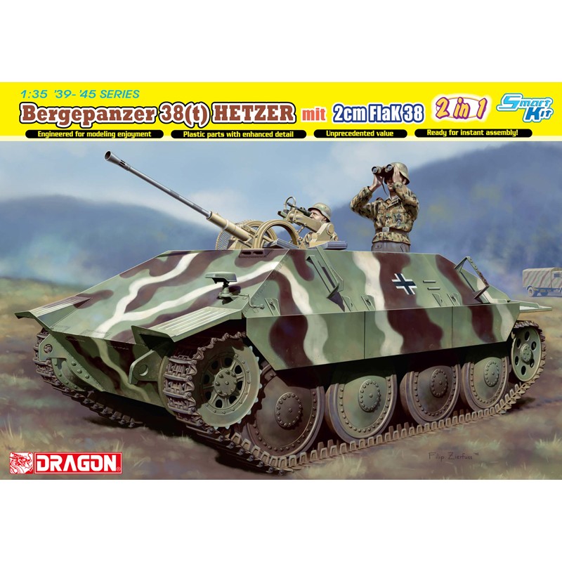 Bergepanzer 38(t) Hetzer mit 2cm FlaK 38 (with Interior)  -  Dragon (1/35)