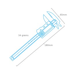 Kunststof Digitale LCD Schuifmaat (100mm) - ModelCraft