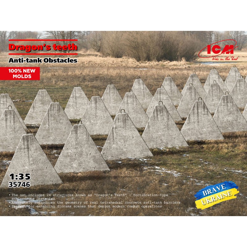 Dragon's Teeth Anti-Tank Obstacles  -  ICM (1/35)