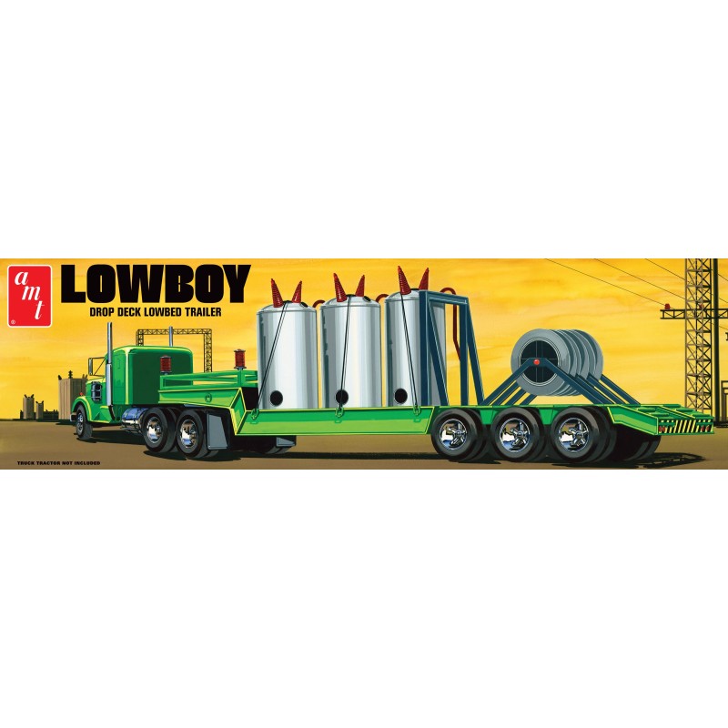 Lowboy Drop Deck Lowbed Trailer -  AMT (1/25)